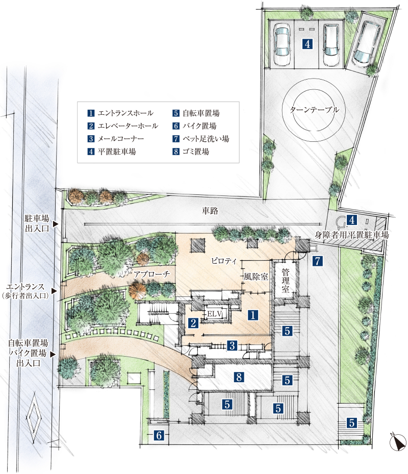 敷地配置イラスト