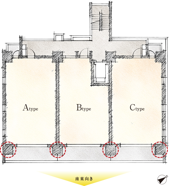 基準階（2〜8・10・12〜15階）イラスト