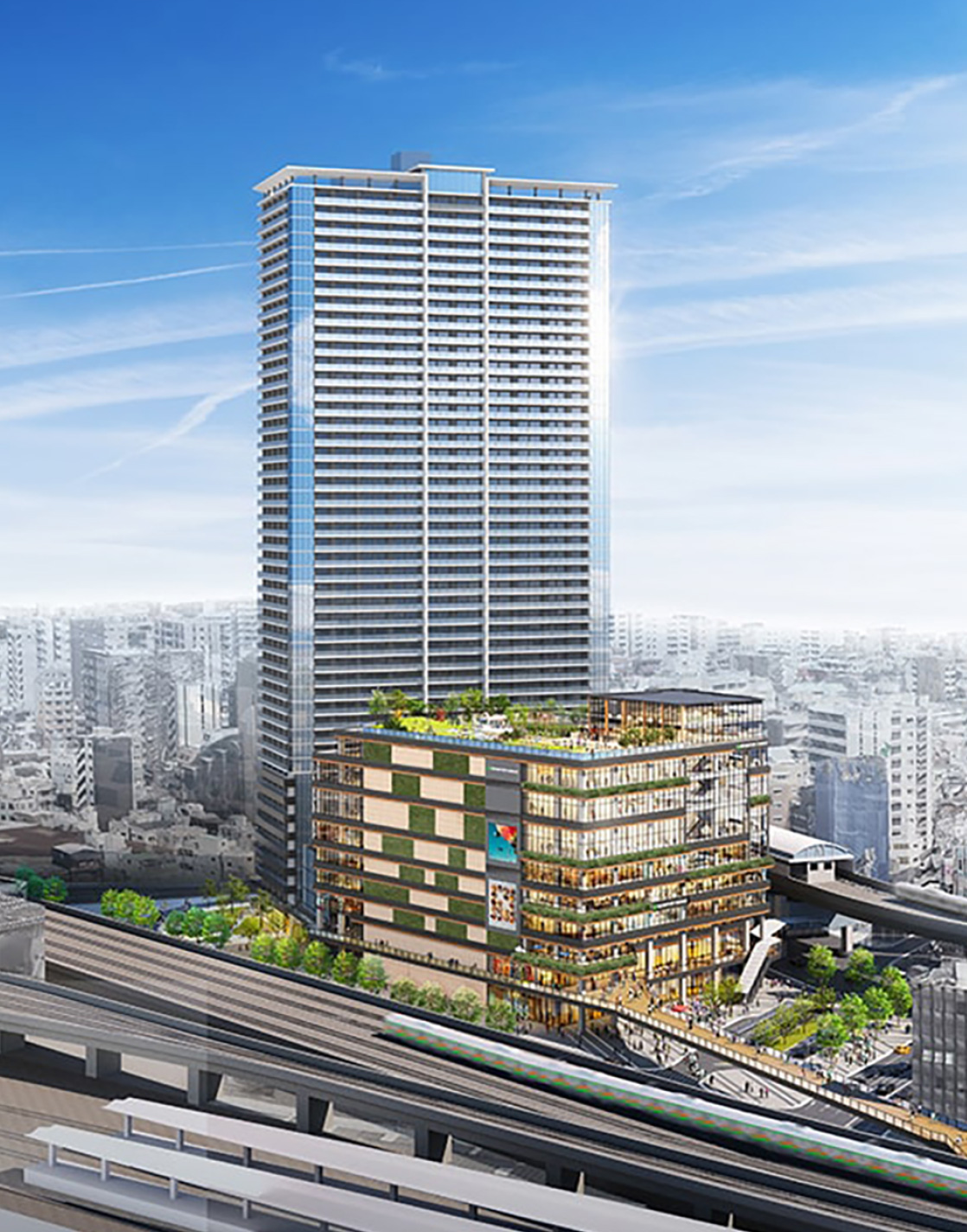 西日暮里駅前地区第一種市街地再開発事業完成予想CG（提供画像）