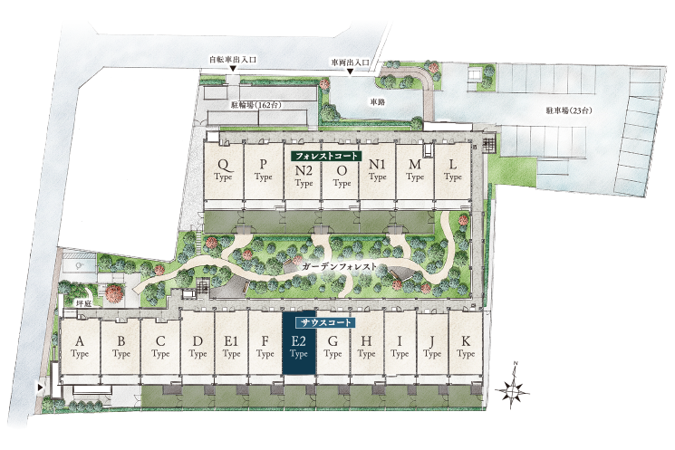 E2 TYPE 敷地配置図