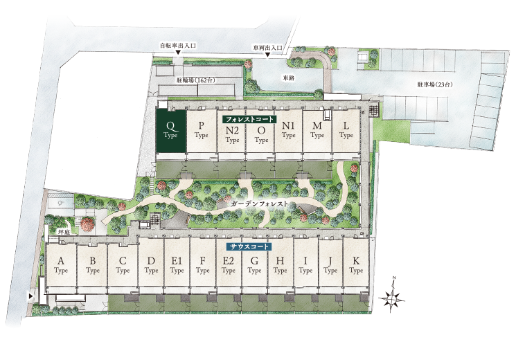 Q TYPE 敷地配置図