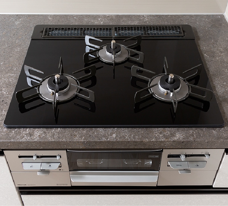 3口ガラストップコンロ