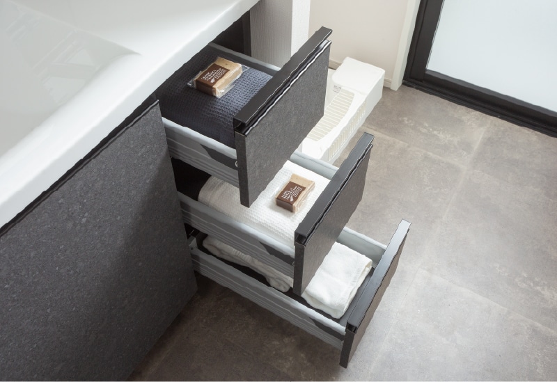 ソフトクローズ機能付引出し