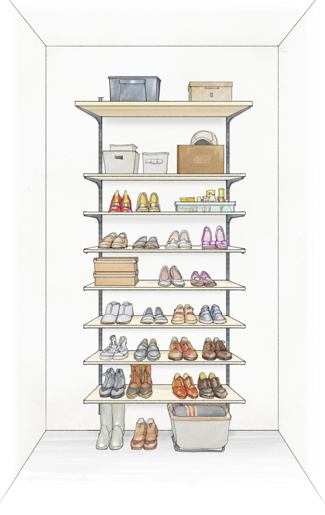 棚を増やして収納力UPアップ