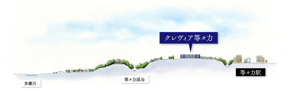 現地周辺標高断面概念図