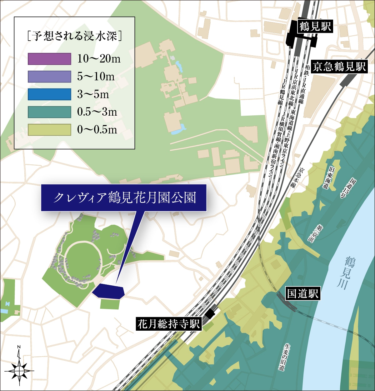 鶴見区洪水ハザードマップ