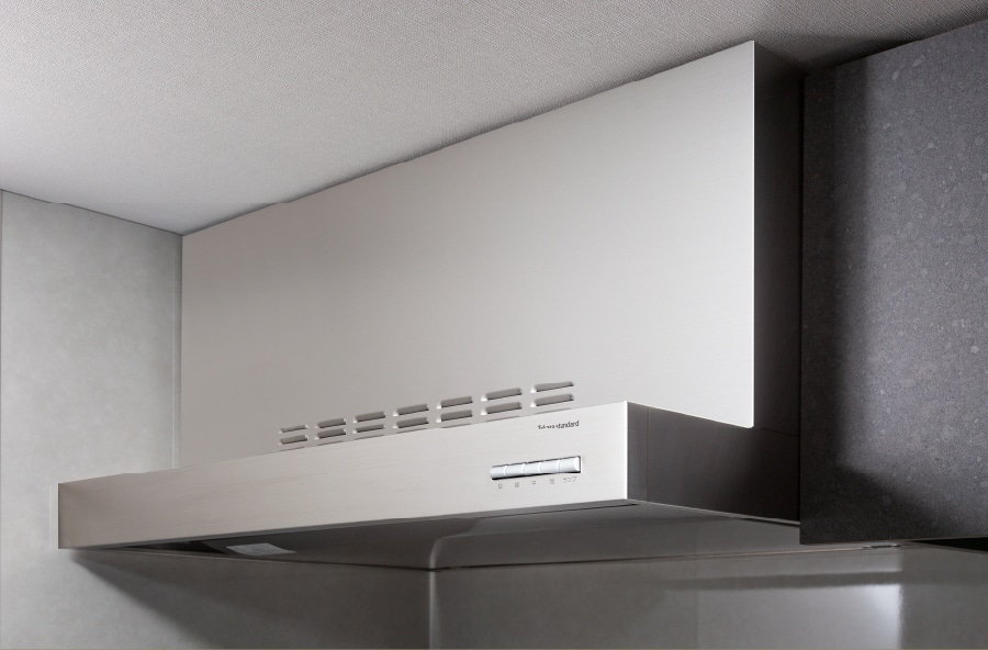 ステンレス製ホーロー整流板付レンジフード