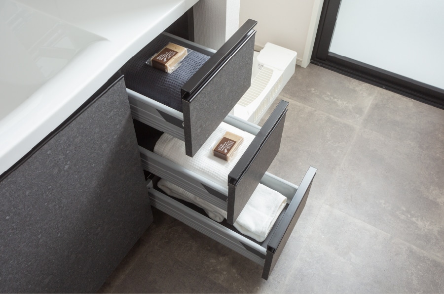 ソフトクローズ機能付引出し